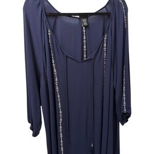Torrid Blue Embellished Relaxed Blouse